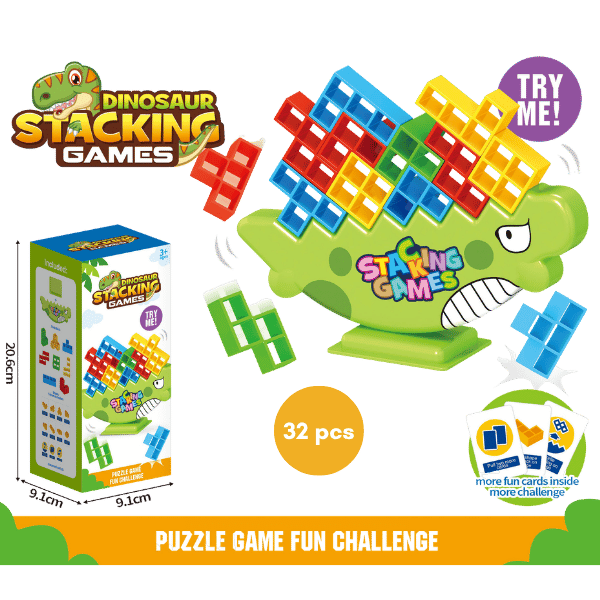 Dinosaur Stacking Tetra Tower Game